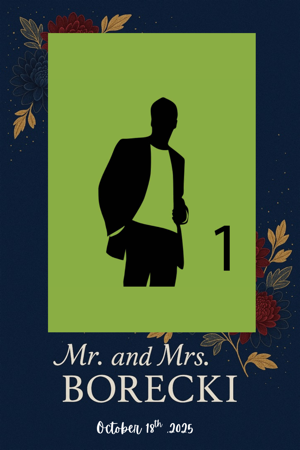 Wedding photo overlay example with names and date